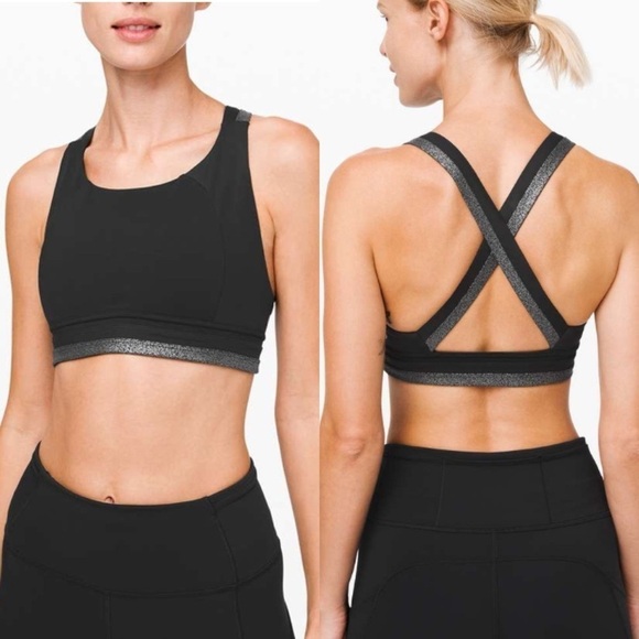 Lululemon Power Position Bra Grey Silver Size 8 - Picture 1 of 4